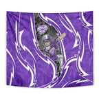 Hobart Hurricanes Tapestry Flaming Lightning Storm Geometric Sports Mascot Art