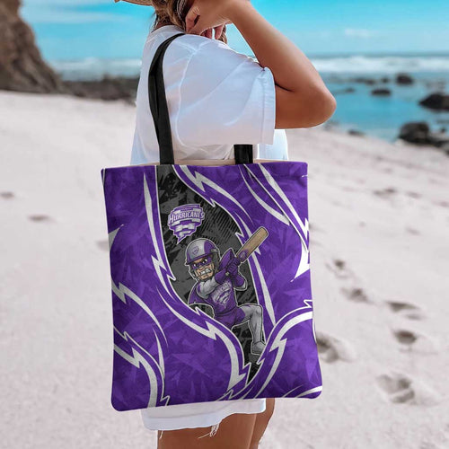 Hobart Hurricanes Tote Bag Flaming Lightning Storm Geometric Sports Mascot Art