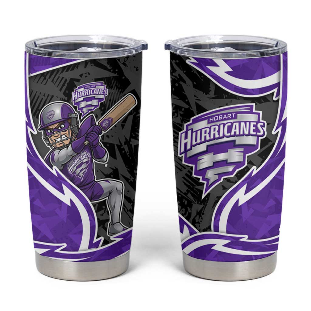 Hobart Hurricanes Tumbler Cup Flaming Lightning Storm Geometric Sports Mascot Art