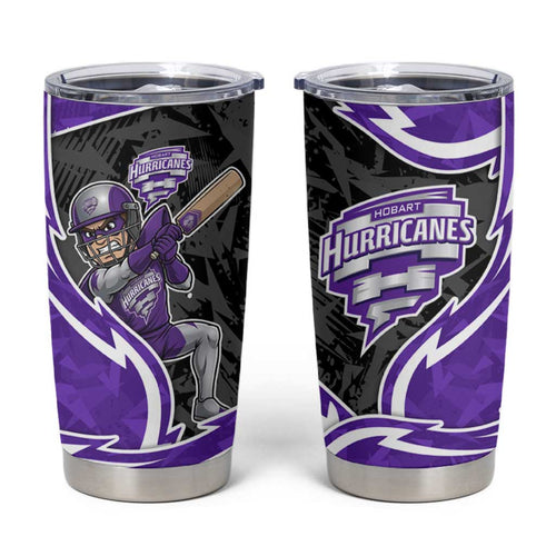 Hobart Hurricanes Tumbler Cup Flaming Lightning Storm Geometric Sports Mascot Art
