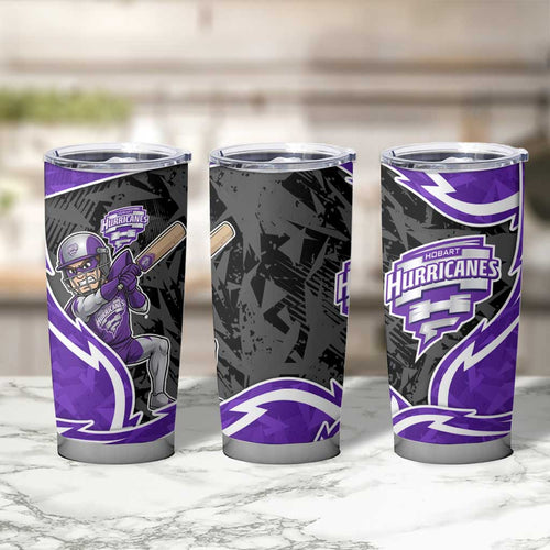 Hobart Hurricanes Tumbler Cup Flaming Lightning Storm Geometric Sports Mascot Art