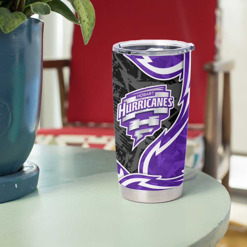 Hobart Hurricanes Tumbler Cup Flaming Lightning Storm Geometric Sports Mascot Art