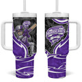 Hobart Hurricanes Tumbler With Handle Flaming Lightning Storm Geometric Sports Mascot Art