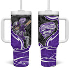 Hobart Hurricanes Tumbler With Handle Flaming Lightning Storm Geometric Sports Mascot Art