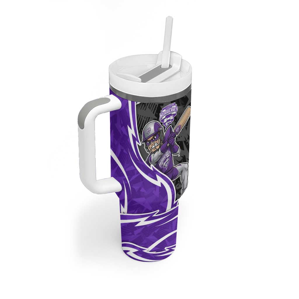 Hobart Hurricanes Tumbler With Handle Flaming Lightning Storm Geometric Sports Mascot Art