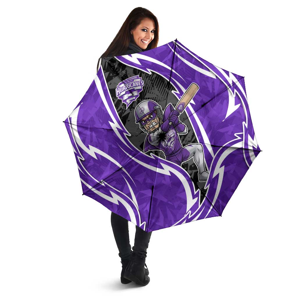 Hobart Hurricanes Umbrella Flaming Lightning Storm Geometric Sports Mascot Art