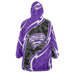Hobart Hurricanes Wearable Blanket Hoodie Flaming Lightning Storm Geometric Sports Mascot Art