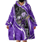 Hobart Hurricanes Wearable Blanket Hoodie Flaming Lightning Storm Geometric Sports Mascot Art