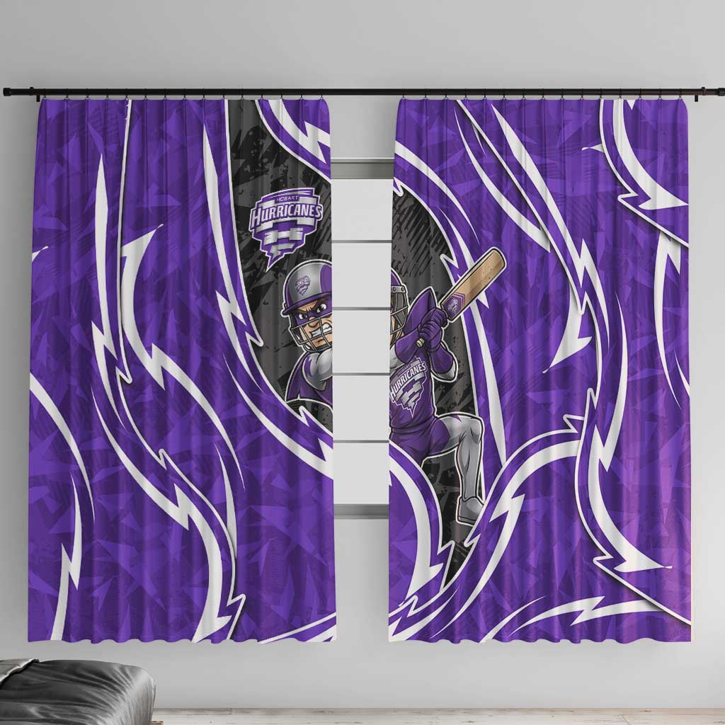 Hobart Hurricanes Window Curtain Flaming Lightning Storm Geometric Sports Mascot Art