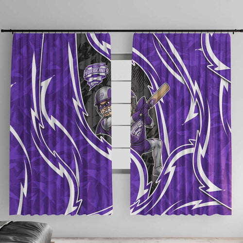 Hobart Hurricanes Window Curtain Flaming Lightning Storm Geometric Sports Mascot Art