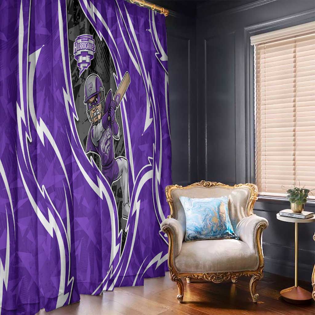 Hobart Hurricanes Window Curtain Flaming Lightning Storm Geometric Sports Mascot Art