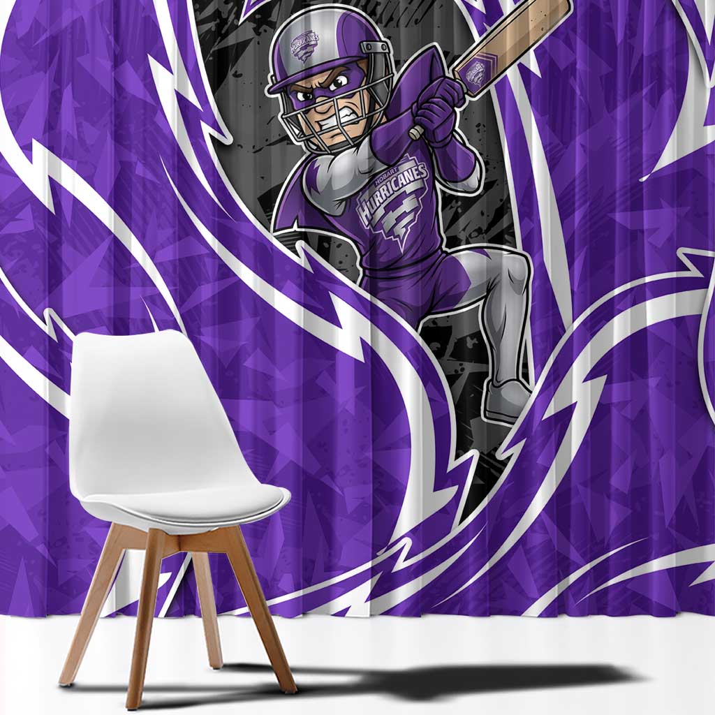 Hobart Hurricanes Window Curtain Flaming Lightning Storm Geometric Sports Mascot Art