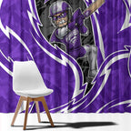 Hobart Hurricanes Window Curtain Flaming Lightning Storm Geometric Sports Mascot Art