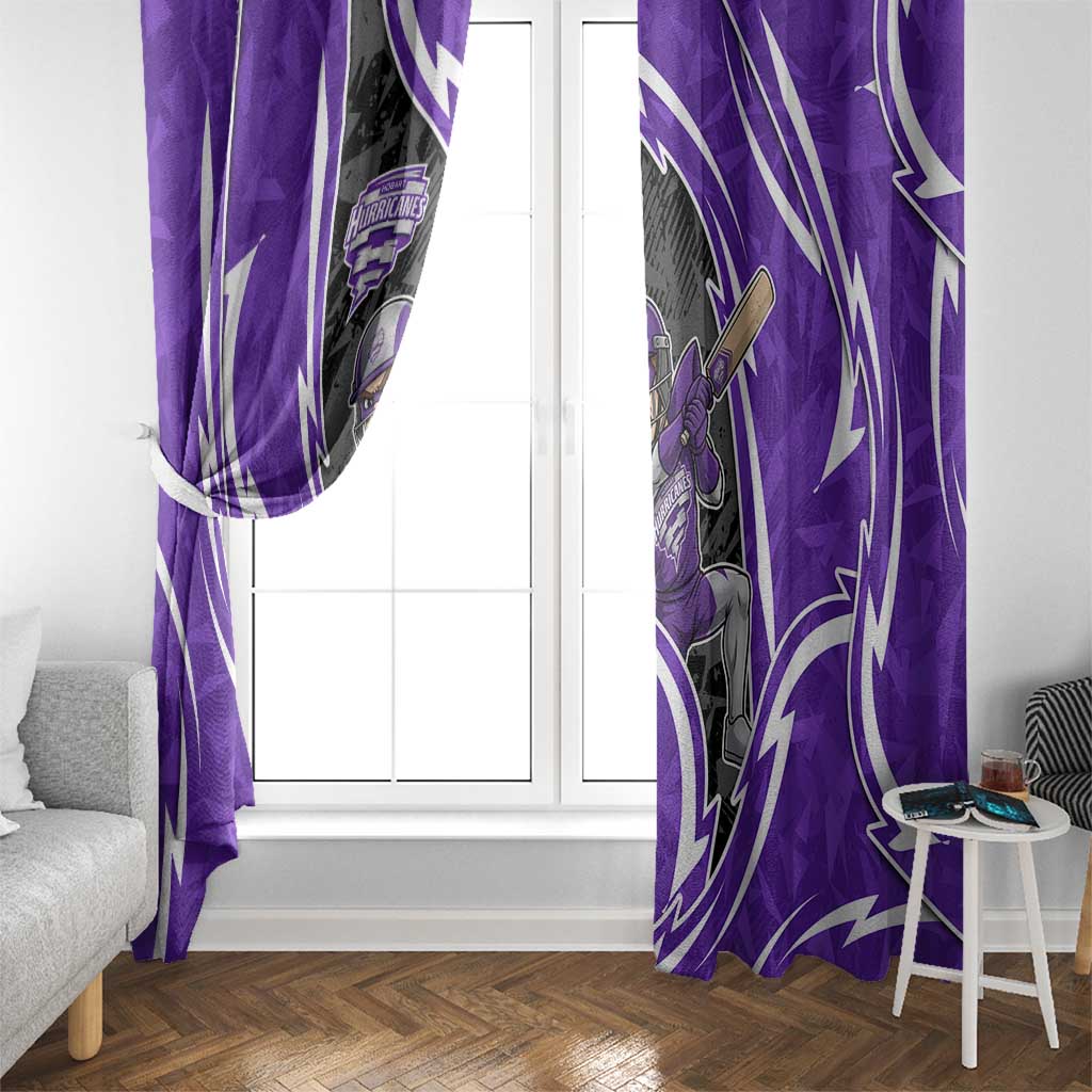 Hobart Hurricanes Window Curtain Flaming Lightning Storm Geometric Sports Mascot Art