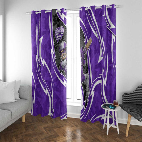 Hobart Hurricanes Window Curtain Flaming Lightning Storm Geometric Sports Mascot Art
