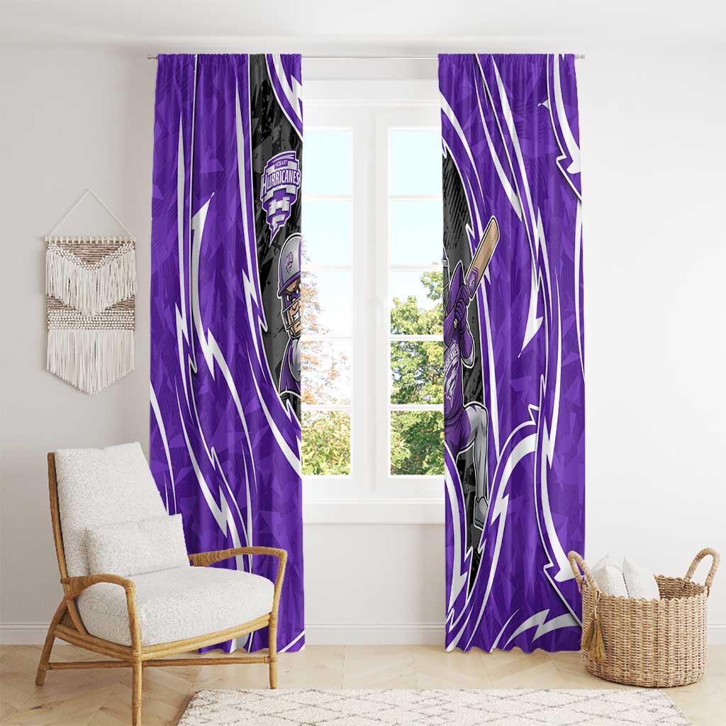 Hobart Hurricanes Window Curtain Flaming Lightning Storm Geometric Sports Mascot Art