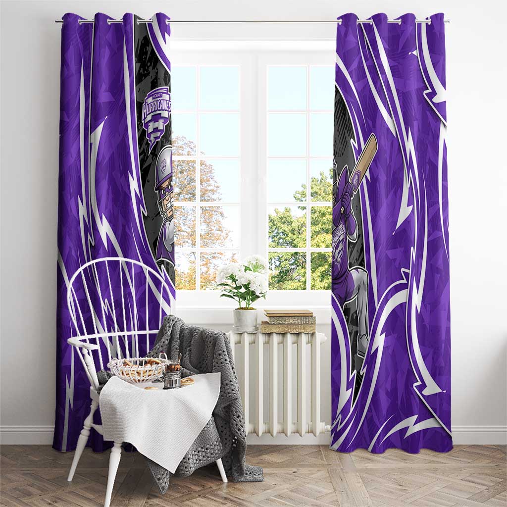 Hobart Hurricanes Window Curtain Flaming Lightning Storm Geometric Sports Mascot Art