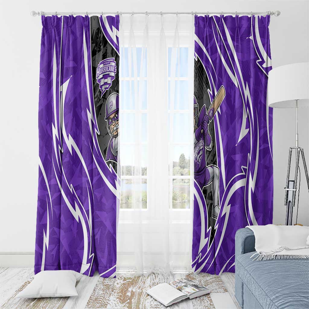 Hobart Hurricanes Window Curtain Flaming Lightning Storm Geometric Sports Mascot Art