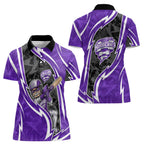 Hobart Hurricanes Women Polo Shirt Flaming Lightning Storm Geometric Sports Mascot Art