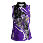 Hobart Hurricanes Women Sleeveless Polo Shirt Flaming Lightning Storm Geometric Sports Mascot Art