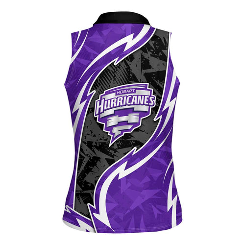 Hobart Hurricanes Women Sleeveless Polo Shirt Flaming Lightning Storm Geometric Sports Mascot Art
