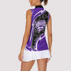 Hobart Hurricanes Women Sleeveless Polo Shirt Flaming Lightning Storm Geometric Sports Mascot Art