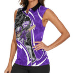 Hobart Hurricanes Women Sleeveless Polo Shirt Flaming Lightning Storm Geometric Sports Mascot Art