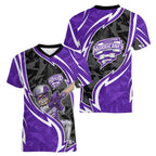 Hobart Hurricanes Women V-Neck T-Shirt Flaming Lightning Storm Geometric Sports Mascot Art