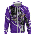 Hobart Hurricanes Zip Hoodie Flaming Lightning Storm Geometric Sports Mascot Art