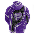Hobart Hurricanes Zip Hoodie Flaming Lightning Storm Geometric Sports Mascot Art