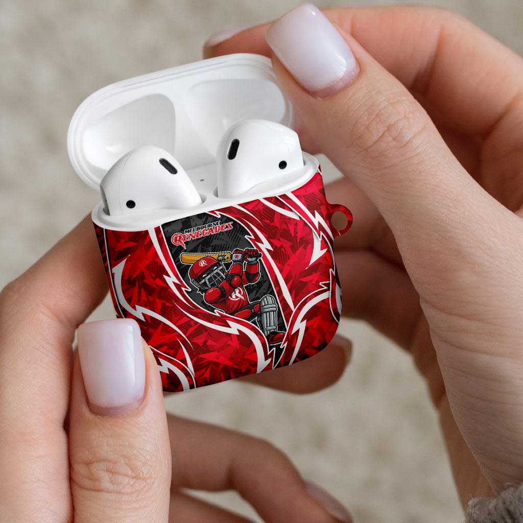 Melbourne Renegades AirPods Case Flaming Lightning Storm Geometric Sports Mascot Art