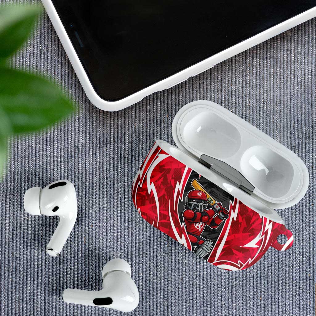 Melbourne Renegades AirPods Case Flaming Lightning Storm Geometric Sports Mascot Art