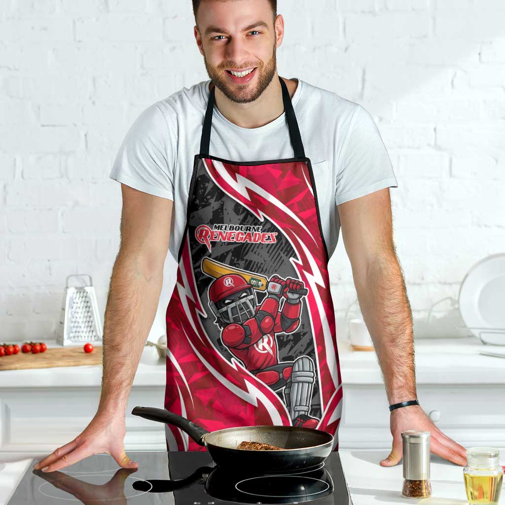 Melbourne Renegades Apron Flaming Lightning Storm Geometric Sports Mascot Art
