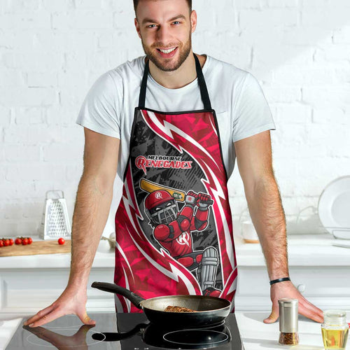 Melbourne Renegades Apron Flaming Lightning Storm Geometric Sports Mascot Art