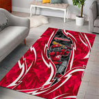 Melbourne Renegades Area Rug Flaming Lightning Storm Geometric Sports Mascot Art