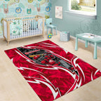 Melbourne Renegades Area Rug Flaming Lightning Storm Geometric Sports Mascot Art