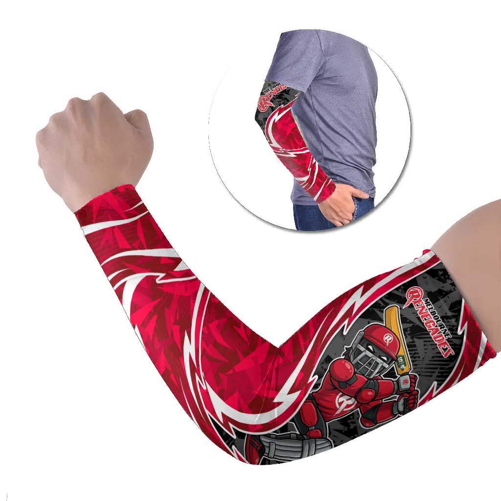 Melbourne Renegades Arm Sleeves Flaming Lightning Storm Geometric Sports Mascot Art