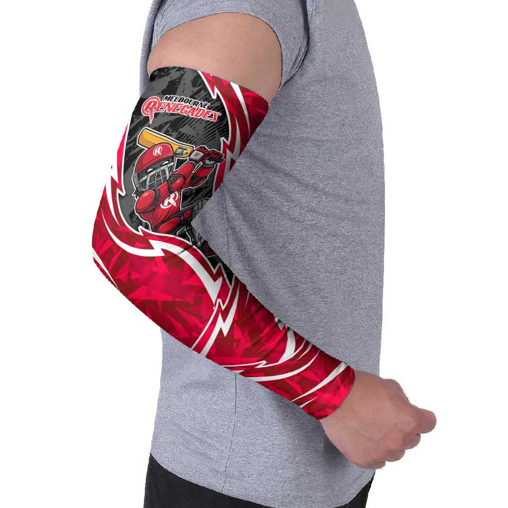 Melbourne Renegades Arm Sleeves Flaming Lightning Storm Geometric Sports Mascot Art
