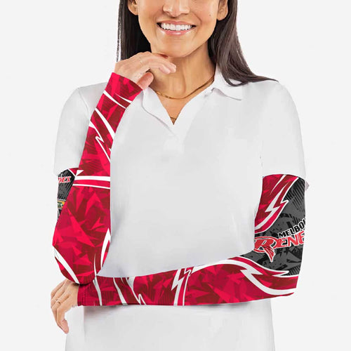 Melbourne Renegades Arm Sleeves Flaming Lightning Storm Geometric Sports Mascot Art