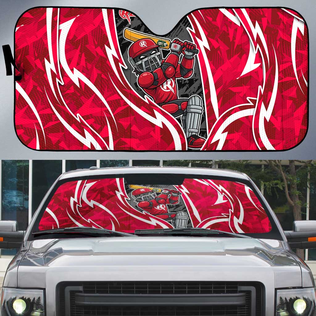 Melbourne Renegades Auto Sun Shade Flaming Lightning Storm Geometric Sports Mascot Art