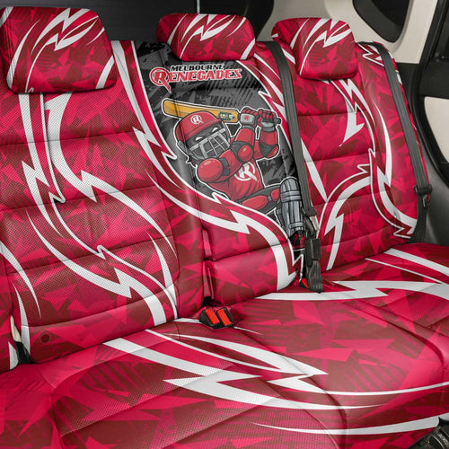 Melbourne Renegades Back Car Seat Cover Flaming Lightning Storm Geometric Sports Mascot Art