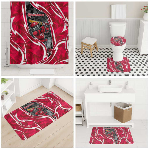 Melbourne Renegades Bathroom Set Flaming Lightning Storm Geometric Sports Mascot Art