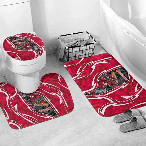 Melbourne Renegades Bathroom Set Flaming Lightning Storm Geometric Sports Mascot Art