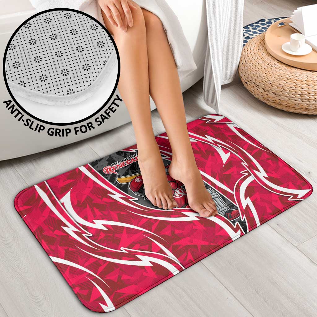 Melbourne Renegades Bathroom Set Flaming Lightning Storm Geometric Sports Mascot Art