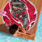 Melbourne Renegades Beach Blanket Flaming Lightning Storm Geometric Sports Mascot Art