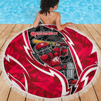 Melbourne Renegades Beach Blanket Flaming Lightning Storm Geometric Sports Mascot Art