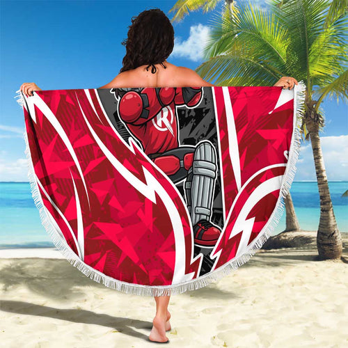 Melbourne Renegades Beach Blanket Flaming Lightning Storm Geometric Sports Mascot Art