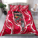 Melbourne Renegades Bedding Set Flaming Lightning Storm Geometric Sports Mascot Art