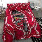 Melbourne Renegades Bedding Set Flaming Lightning Storm Geometric Sports Mascot Art