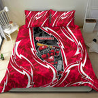 Melbourne Renegades Bedding Set Flaming Lightning Storm Geometric Sports Mascot Art